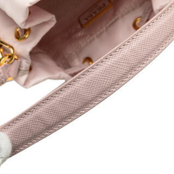 Prada triangle logo plate Shoulder Bag pink nylon - Picture 7 of 10